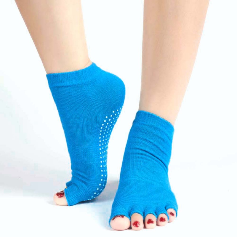 Image of Good For 1Pair Anti-Slip Women Ankle Grip Durable Colorful Five Fingers Cotton Yoga Socks