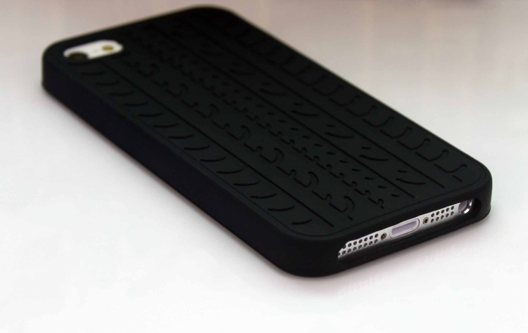Rubber Tyre Silicone Black Soft Skin Cover Ultrathin Case for Apple iPhone 4 4S 5 5S 5C 6 (4.7) 6 Plus (5.5)