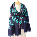 180cm 100cm Big Size Women 2016 New Fashion England Style Star Flower Pattern Tassels Long Scarf