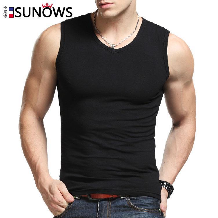 Fashion Brand Men s 100 Cotton O Neck Tank Tops Summer Male Sleeveless V Neck Vest