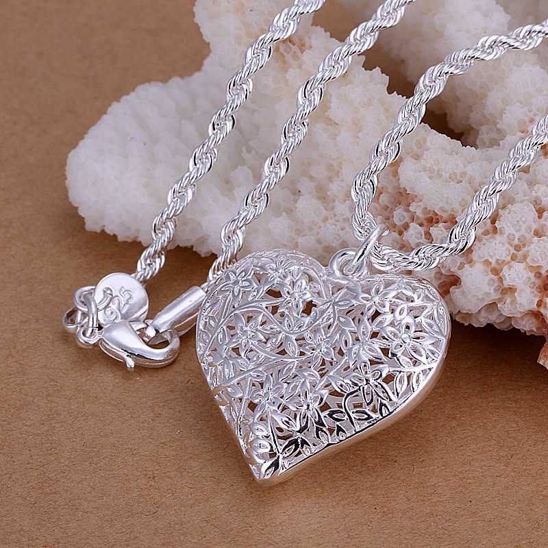 Image of Free Shipping Silver Jewelry Pendant Fine Fashion Cute Sand Flower silver plated Necklace Pendants Top Quality CP218