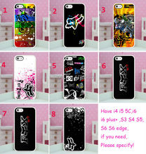 8pcs/lots Fox racing hard White Skin case cover for iphone6(4.7inch) and iphone6 plus(5.5inch)