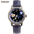 TIME100 12 Constellation Libra Women Automatic Self wind Mechanical Watches Gift Leather Strap Diamonds Ladies Dress