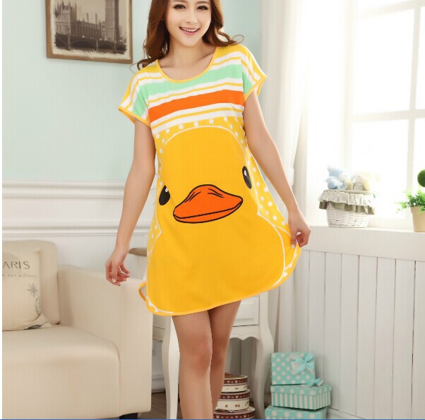 The Leisure, breathable home clothes women loose and comfortable short sleeved nightdress