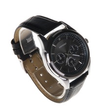 2015 Luxury Elegant men s Watch Stainless steel Famous Brand Leather Wristwatch Fashion Watch Analog Quartz