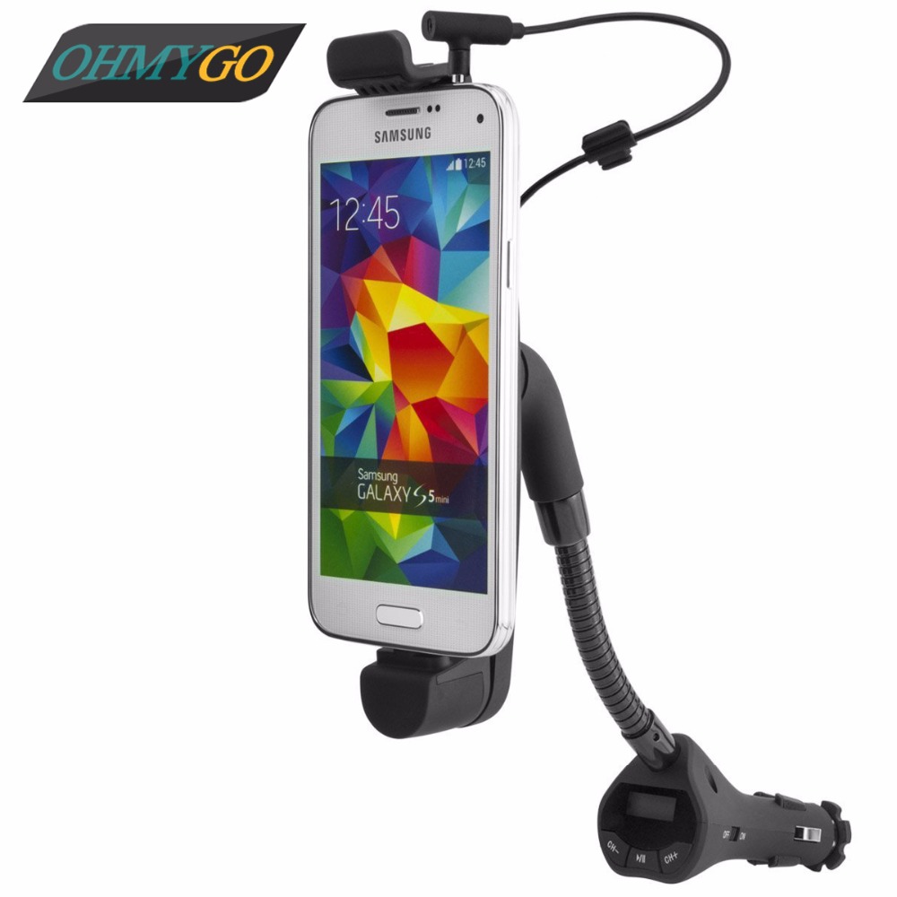 Car Phone Holder with USB Charger FM Transmitter Stand ...