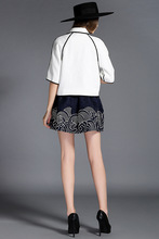 2015 Winter Women s European Black Stripes Edging Short Section Of Small Shawl Jacket