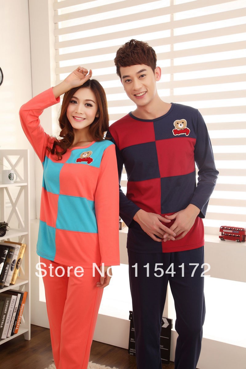 couple pajama sets for lovers sleepwear long sleeve sleep lounge suit male and female pyjamas home