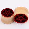 Red Star wood plugs ear piercing jewelry flesh plug tunnels body jewelry pricing septum rings bijoux
