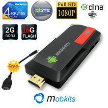 Урон MK809IV 2 ГБ 16 ГБ андроид Box TV KODI предварительно установлено Ad-Ons четырехъядерный процессор RK3188T смарт-телевизор беспроводной HDMI ключ WIFI 16 г TV Stick