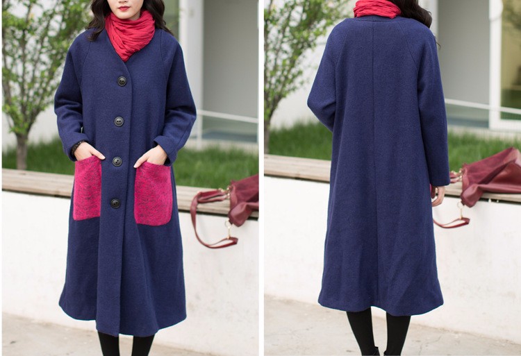 blue wool coat for women (4)