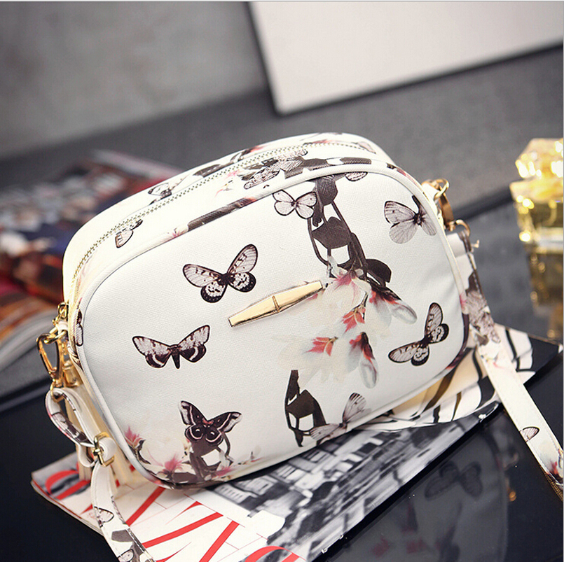Image of 2016 Famous Designer Brand Bags Women Leather Handbags With Floral Round Girls Small Handbags With Tassel Fashion Crossbody Bag