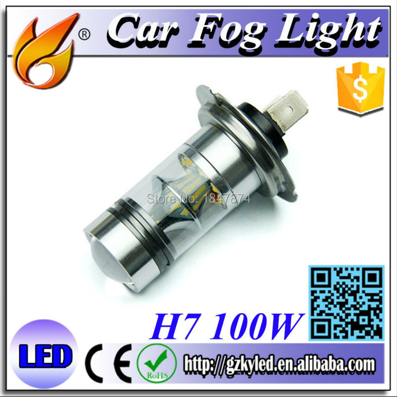 Image of High Power H7 12v led 100W xenon bulb Auto Driving Fog Headlight Light Lamp Bulb 6000K White 24V LED lamps for car