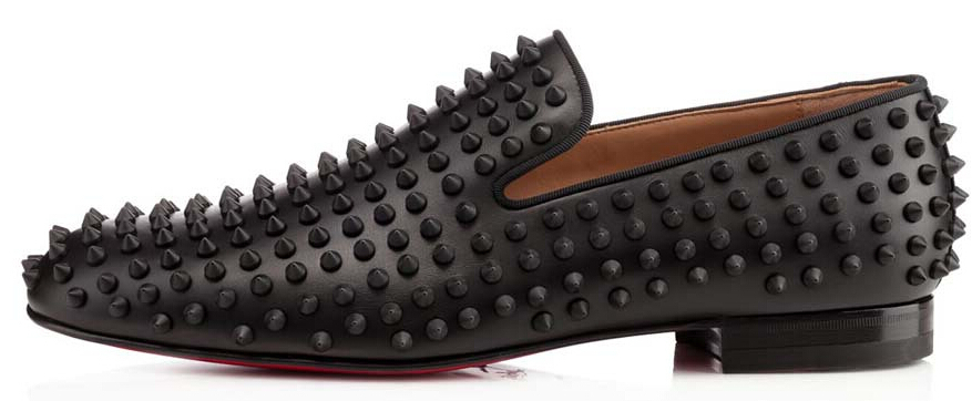 black spiked red bottom heels