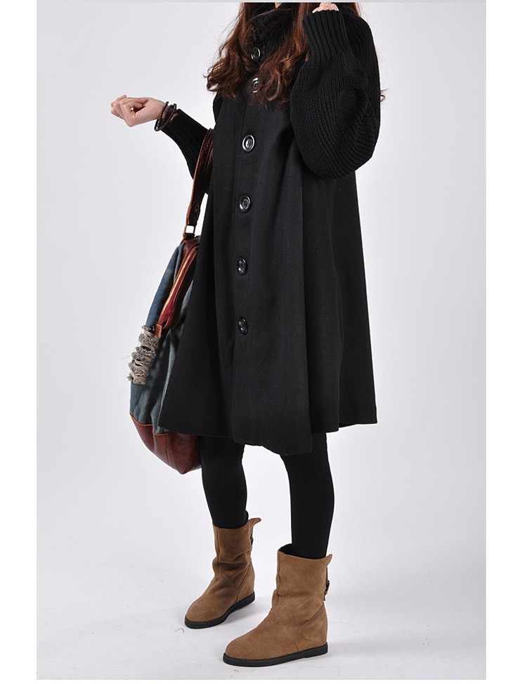  2015 New Winter trench Korean yards loose woolen cape coat woolen coat lady casual female outwear windbreaker women CT2 (14)