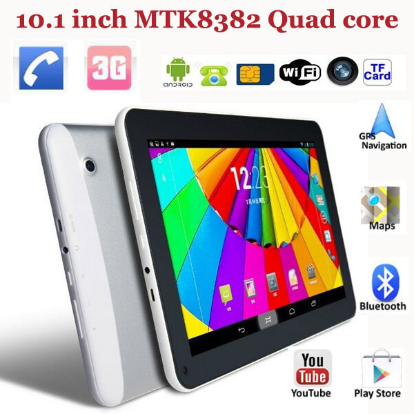 10 1 Andorid tablet pc phablet MTK8382 1G 8G 1024 600 Dual camera with Wi Fi
