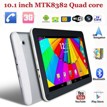 10.1″ MTK8382 quad core 3G phablet 1G/8G 1024*600 capacitive touchscreen Dual camera Wi Fi Bluetooth GPS 3G phone call tablets