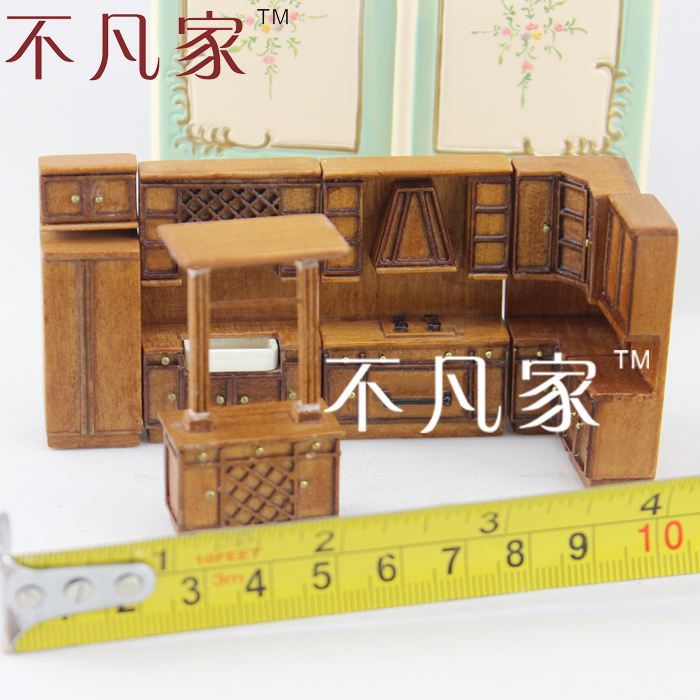 Doll house dollhouse 1/48 scale miniature furniture handmade kitchen set