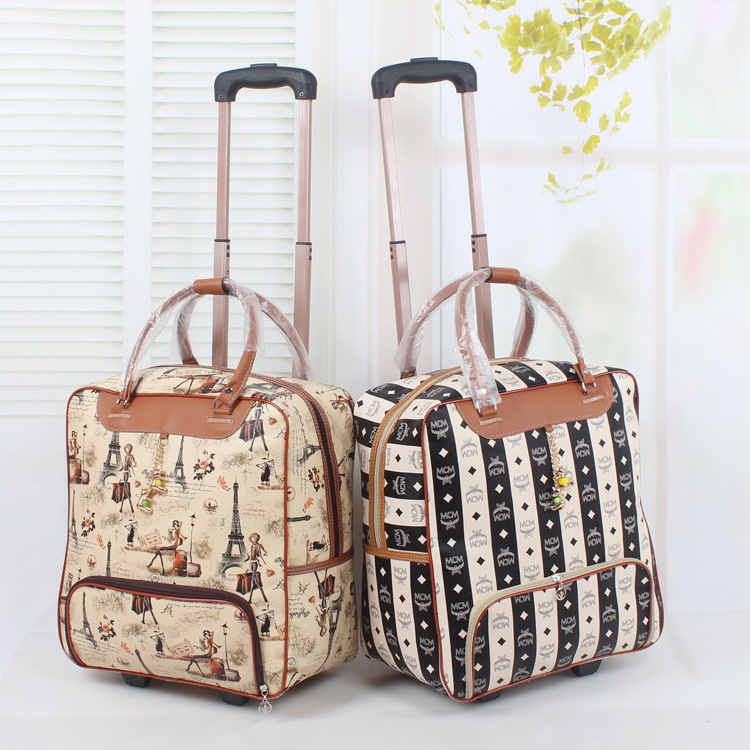 Wholesale!18&quot; female travel duffle bags on wheel,girls lovely cartoon travel bags,18 colors ...