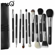 Pro MSQ Brand 11Pcs Makeup Brushes Sets With Bag Goat Hair Professional Cosmetic Kit Beauty Tools Good Quality Free Shipping