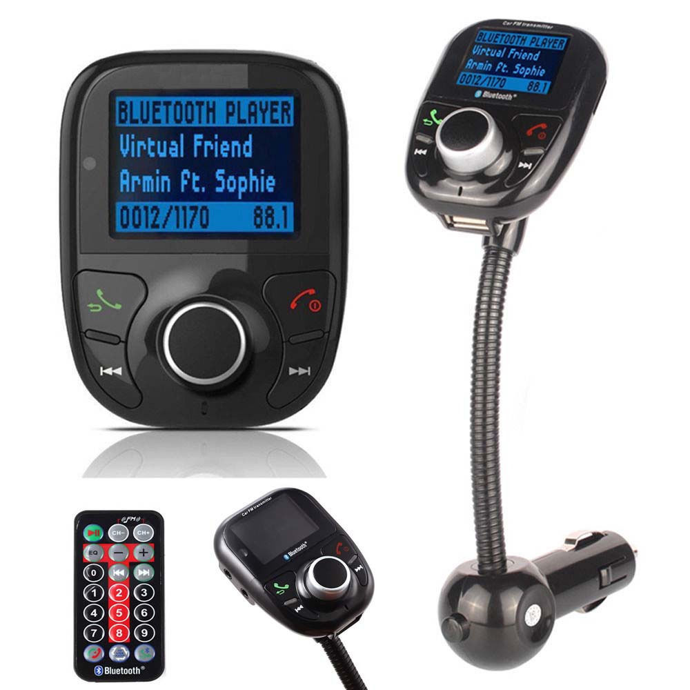 Image of 2015 Car Kit MP3 Bluetooth Player FM Transmitter USB LCD Modulator SD MMC w/ Remote For Smartphone