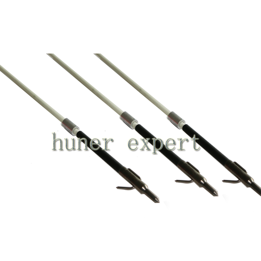 Outdoor bow fishing arrow with bowfishing arrow broadhead mix carbon shafts 6pcs and 1 pc bow