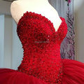 Oumeiya ORD3 Real Pictures Luxury Crystals Pearls Jewel Beaded Ball Gown Princess Red Wedding Dresses Vestidos
