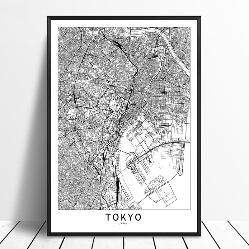 City Map Prints Framed City Map Posters Black White Custom Prints Nordic Style Set - Aliexpress