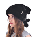 Autumn Winter Beanies Hat Women New Arrival Skullies Casual Cap With Real Wink Fur Hats 2016