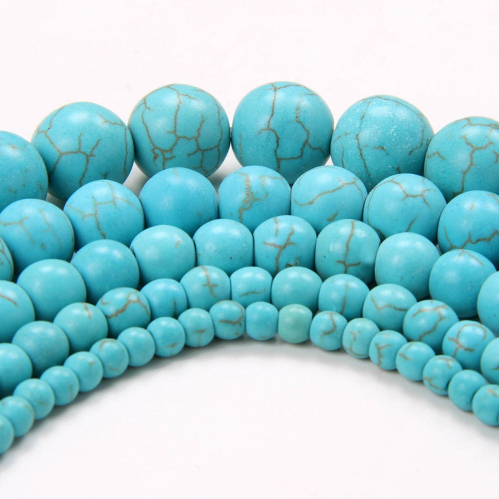 Image of Fashion New! Top Quality 2015 Sale Round Natural Green Turquoise Beads for Jewelry Making 4 6 8 10 12 MM Free Shipping Wholesale