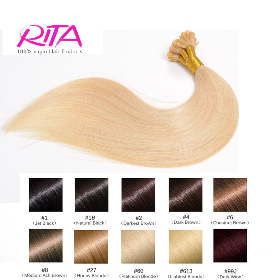 Image of Pre-Bonded Human Hair Extensions ON Capsules 0.5g/strand 16inch--26inch Nail U Tip Keratin Fusion Hair Extensions 50g,75g,100g