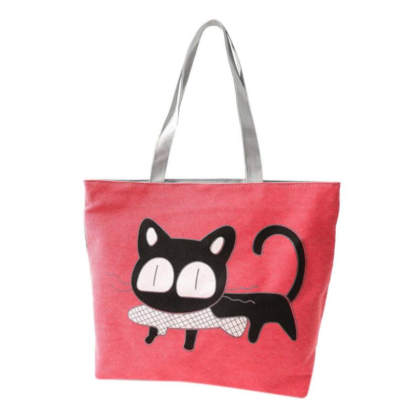 Image of 2015 Famous Brand Women Handbag Fashion Female Cat Ladies Large Clutch Bag Woman Canvas Casual Handbags Shoulder Tote Bag Bolsos