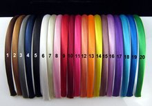 Free shipping 10pcs lot 10 mm Colored Satin covered Resin Hairbands Fashion Hair Band Baby Headband