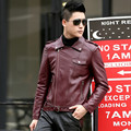 Vintage Men Biker Coat With Buckle Belt Turn Down Collar Men Jacket Shoulder epaulettes Outerwears Outfits