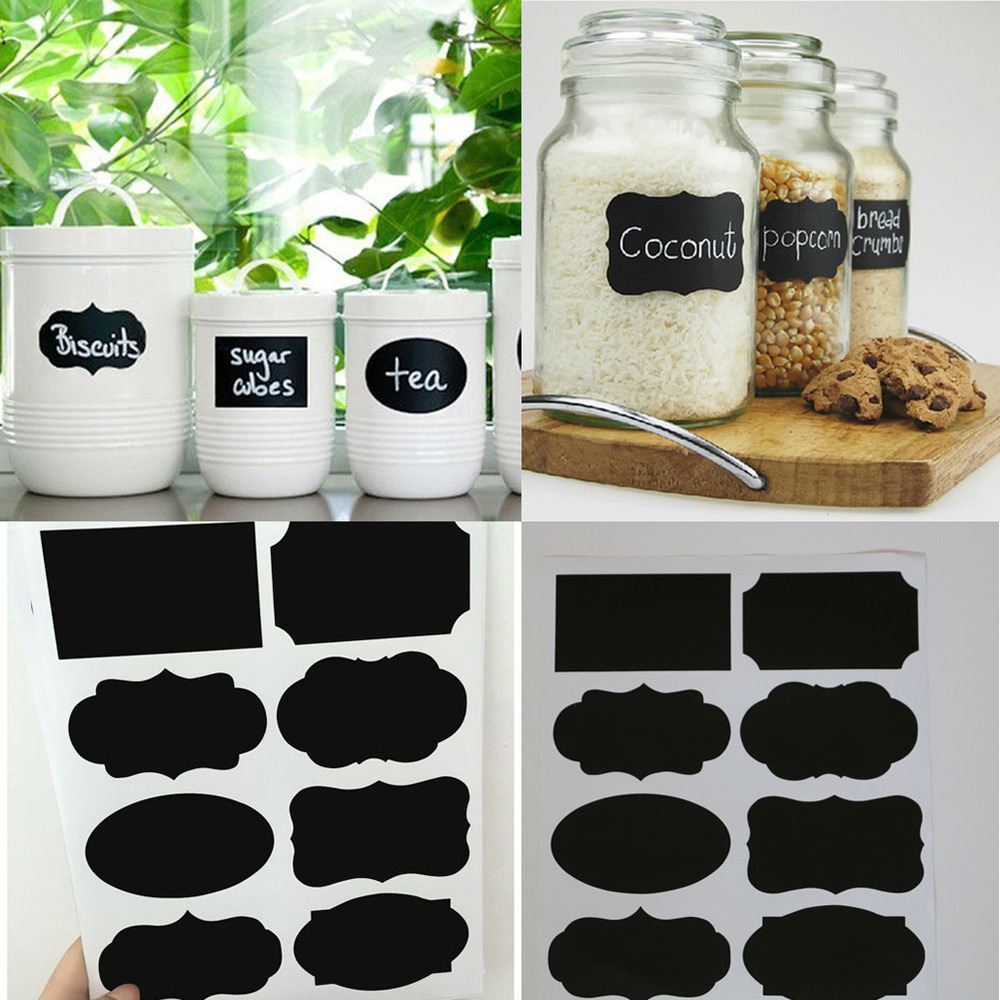 Image of 40PCS New Wedding Home Kitchen Jars Blackboard Stickers Chalkboard Lables