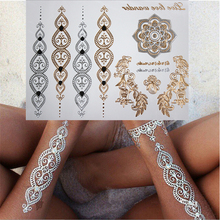 Body art style chain gold temporary tattoo tattoo waterproof temporary tattoost tattoo tattoo tattoo flash metal jewelry