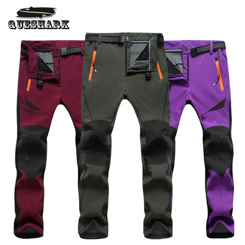 Lovers Thickened Warm Hiking Cycling Pants Men SoftShell Climbing Fishing Outdoor Sports Trousers Couples Winter Ski Pants