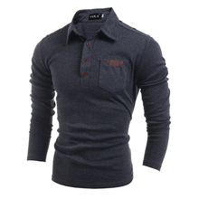 Polo Shirt for Men ralph Golf Shirt European Long Sleeve Male Slim Fit Ralphmen Gray White Cotton 2016 Summer