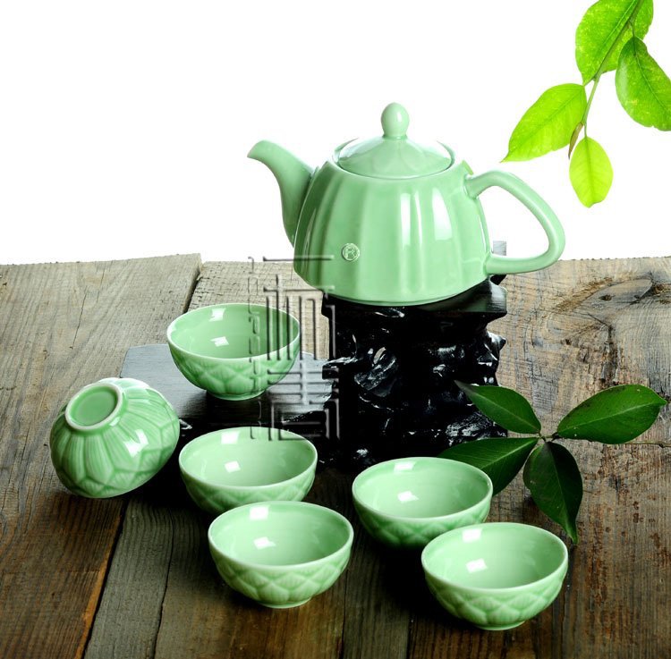7pcs Beautiful Tea Set Porrtery Teaset A3TL03 Free Shipping