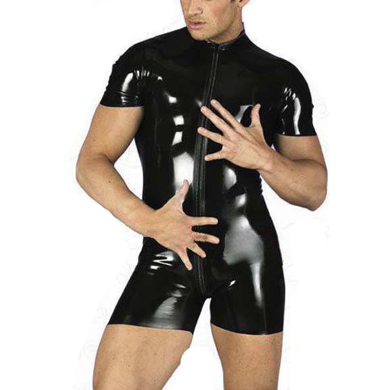 Men-Sexy-Faux-Leather-Latex-Bodysuit-Activewear-Gay-Male-Elastic-Catsuit-Front-Zipper-Open-Crotch-Underwear (1)