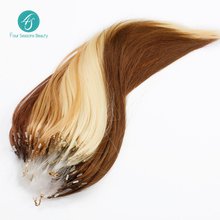 Brazilian hair extension 100 rings/lot straight hair micro ring hair extension human hair