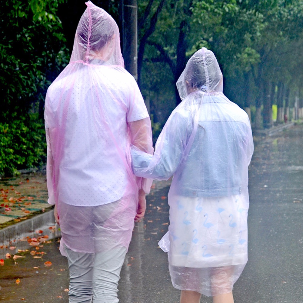 1 Pcs Adult Disposable Raincoat Emergency Waterproof Hood Poncho Travel Camping Must Rain font b Coat