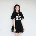 BTS Bangtan Boys K POP Periphery Dress child Piece 2017 New Selling women Cotton Sweet Black