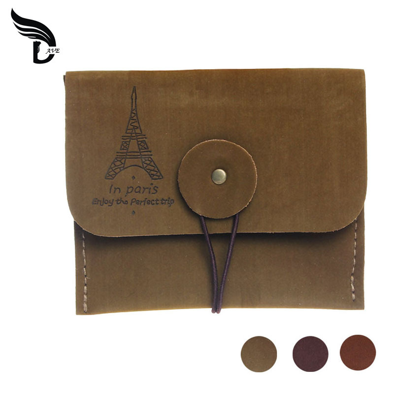 Image of Woman Vintage Coin Purse Style Retro Paris Tower Zipper Purse Holder wallets Mini bag Cheap Purses Protable Ladies Small Bags