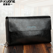 New High Quality Black / Coffee / Blue Color Excellent Real Genuine Leather Men Clutch Wallet Bags Purse #MW-P600368
