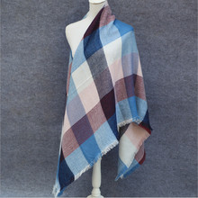 140*140cm Winter Scarf 2016 Luxury Brand Tartan Cashmere Scarf Women Wool Plaid Blanket Scarf poncho Wrap Shawls Scarves Hijab