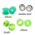 New 2016 Hot sale Ear Plugs Stretchers Acrylic Silicone Stainless steel tunnel body piercings jewelry Ear