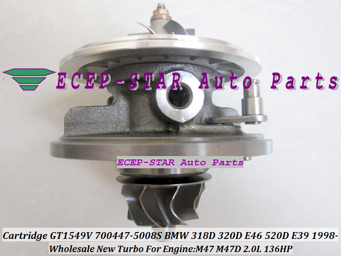 Turbo CHRA Cartridge Turbocharger Core GT1549V 700447-5008S For BMW 318D 320D E46 520D E39 1998- M47 2.0L 136HP (2)