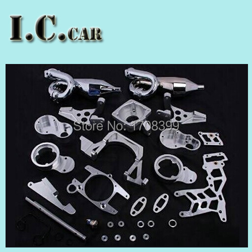 Twin cylinder engine exhaust bracket kit(tuned pipe)   for 26cc 29cc engine for 1/5 rovan baja km hpi  Free shipping