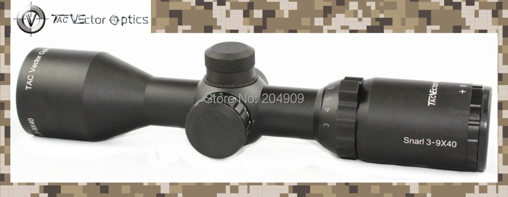 Фотография Vector Optics Snarl 3-9x 40mm Compact Riflescope Long Eye Relief Scopes with Six Mil-dot Reticle